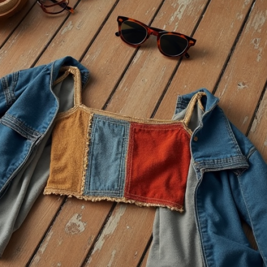 Women's Patchwork Crop Top