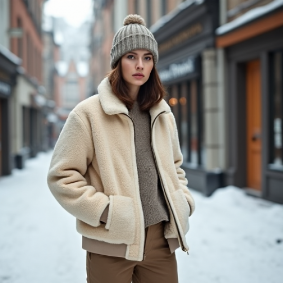 Women's Oversized Teddy Bomber