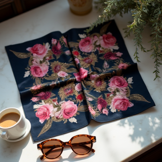 Women's Floral Silk Scarf
