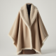 Women's Faux Shearling Cape Coat