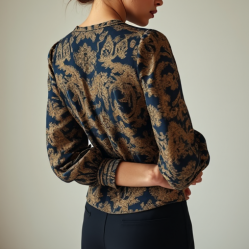Women's Ornate Print Wrap Top