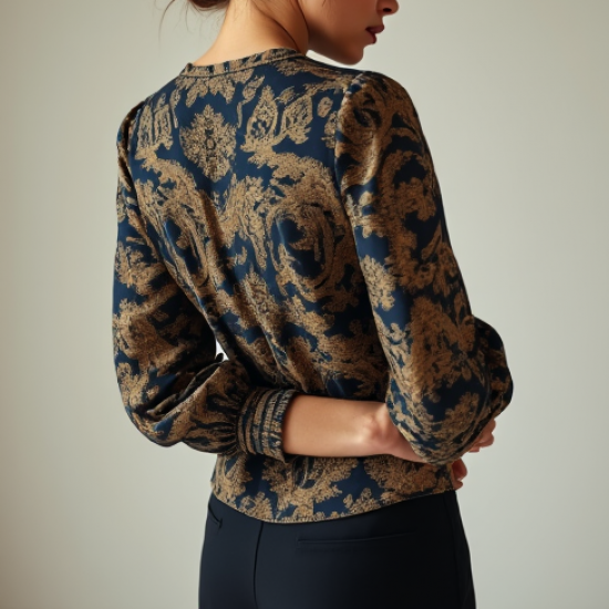 Women's Ornate Print Wrap Top