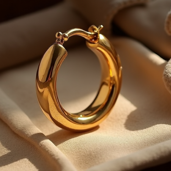 Women's Chunky Gold Hoop Earrings