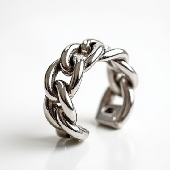 Women's Silver Thick Chain Cuff