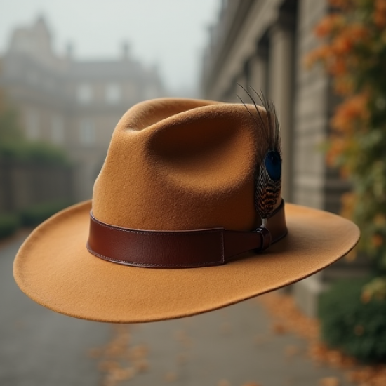 Women's Feather Accent Wide Brim