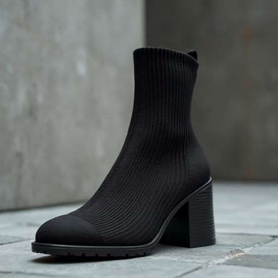 Women's Chunky Heel Sock Boot