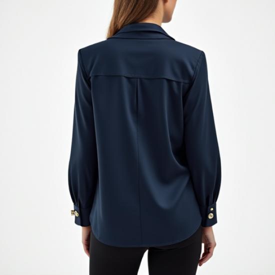 Women's Structured Shoulder Silk Blouse