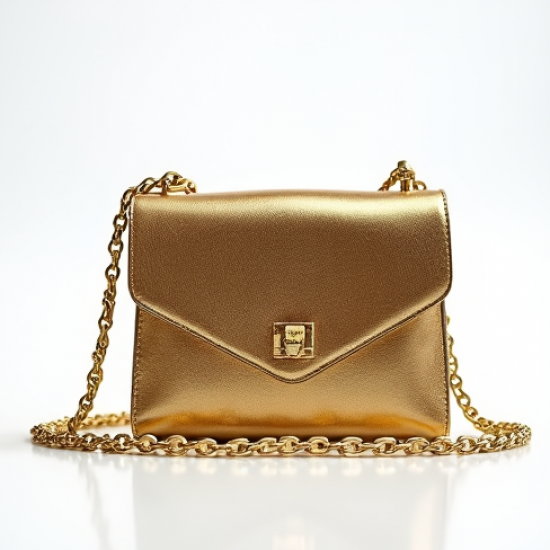 Women's Gold Lamé Shoulder Bag