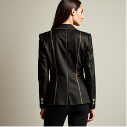 Women's Metallic Gold-Accented Blazer