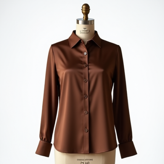 Women's Chocolate Brown Satin Blouse