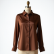 Women's Chocolate Brown Satin Blouse