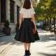 Women's Vintage Polka Flared Skirt