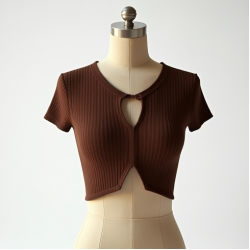 Women's Keyhole Waist Crop Shirt