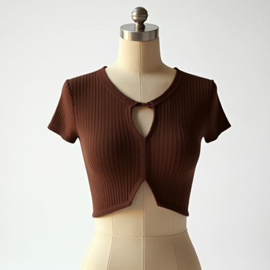 Women's Keyhole Waist Crop Shirt