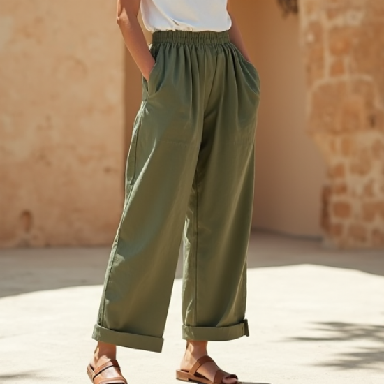 Women's Elastic Cuff Lantern Pants