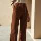 Women's Mocha Suede-Look Pants