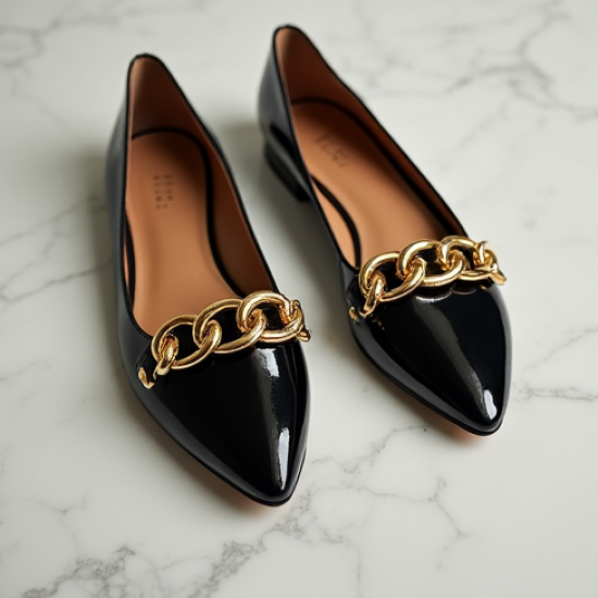 Women's Patent Chain Ballet Flat