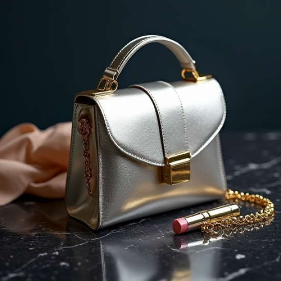 Women's Metallic Top-Handle Bag