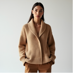 Women's Textured Shawl Collar Top