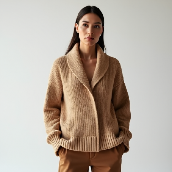 Women's Textured Shawl Collar Top