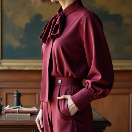 Women's Literary Bow Blouse