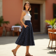 Women's Retro Polka Midi Skirt