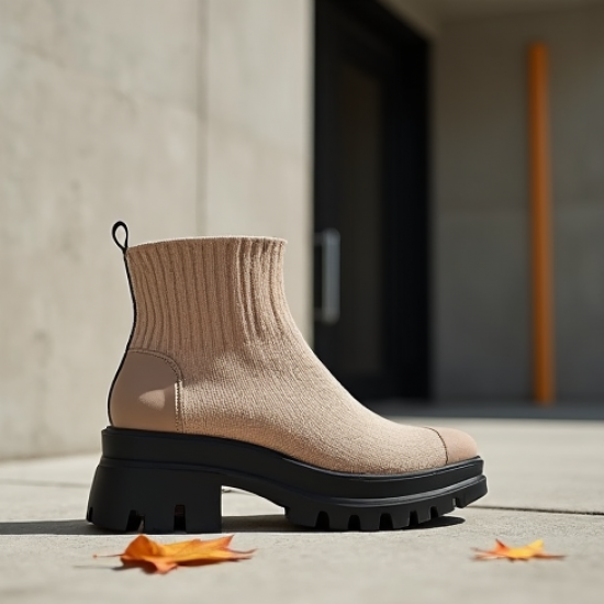 Women's Ribbed Sock Ankle Boot