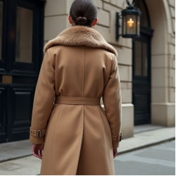 Women's Faux Fur Trim Trench