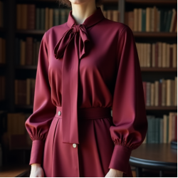 Women's Literary Bow Blouse