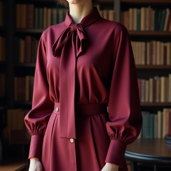 Women's Literary Bow Blouse