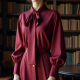 Women's Literary Bow Blouse