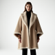 Women's Faux Shearling Cape Coat