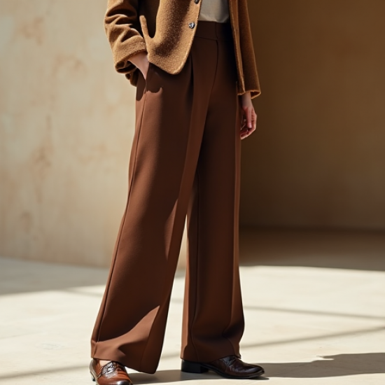 Women's Chocolate Brown Wide Trousers