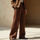 Women's Chocolate Brown Wide Trousers