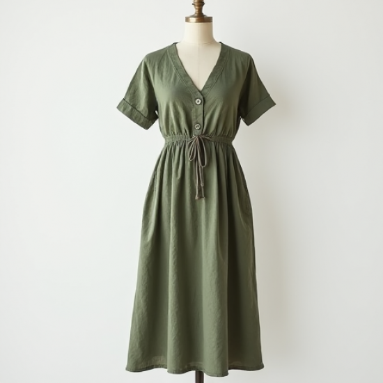 Women's Drawstring Waist Dress