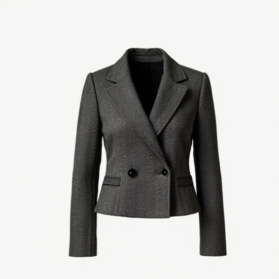 Women's Cropped Herringbone Coat
