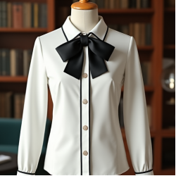 Women's Preppy Bow-Front Top
