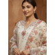 Ecru Chanderi Embroidered Kurta