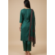 Green Thread Embroidered Straight Kurta