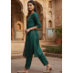 Green Thread Embroidered Straight Kurta