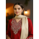Red Metallic Embroidered Anarkali Kurta