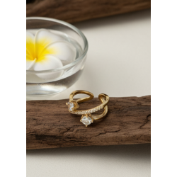 Celestial American Diamond Gold Ring