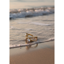 Celestial American Diamond Gold Ring